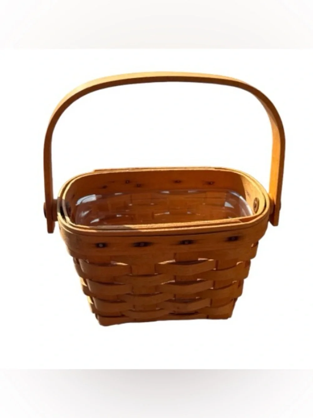 Longaberger American Cancer Society Handwoven Basket in natural  Finish